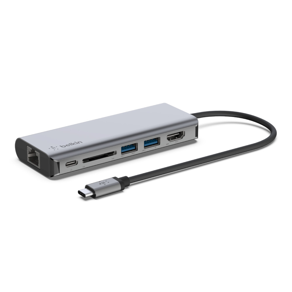 Belkin AVC008BTSGY interface hub USB 3.2 Gen 1 (3.1 Gen 1) Type-C 5000 Mbit/s Black, Grey - AVC008BTSGY